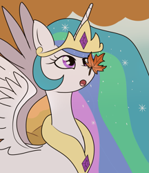 Size: 1571x1818 | Tagged: source needed, safe, imported from derpibooru, princess celestia, alicorn, pony, autumn, female, leaf, mare