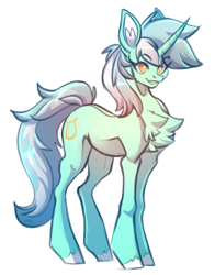 Size: 1402x1785 | Tagged: safe, artist:1an1, imported from derpibooru, lyra heartstrings, pony, unicorn, chest fluff, horn, simple background, solo, white background