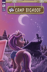 Size: 2063x3131 | Tagged: safe, artist:natalie haines, idw, imported from derpibooru, sunny starscout, earth pony, pony, spoiler:comic, spoiler:g5, spoiler:g5comic, butt, camp bighoof #5, comic cover, cover, cover art, female, g5, high res, mane stripe sunny, mare, my little pony: camp bighoof, official, official comic, plot, rear view, strategically covered, sunny starbutt, tail, tail censor