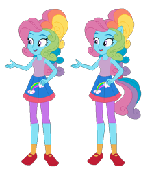 Size: 582x647 | Tagged: safe, artist:selenaede, artist:user15432, imported from derpibooru, rainbow dash (g3), human, equestria girls, base used, clothes, cutie mark, cutie mark on clothes, equestria girls style, equestria girls-ified, g3, g3 to equestria girls, g3 to g4, g3.5, g3.5 to g4, generation leap, open mouth, ponied up, pony ears, rainbow dash always dresses in style, shoes, simple background, skirt, smiling, socks, solo, tanktop, transparent background