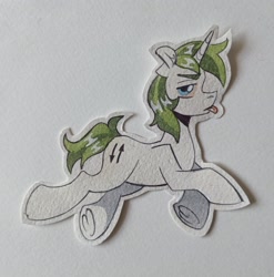 Size: 2543x2575 | Tagged: safe, artist:k0potb, imported from derpibooru, oc, oc only, oc:ein, pony, unicorn, horn, paper, paper pony, sketch, traditional art