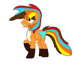 Size: 2640x2260 | Tagged: safe, artist:brightstar40k, imported from derpibooru, oc, oc only, oc:ej, alicorn, alicorn oc, horn, male, rainbow power, simple background, stallion, white background, wings