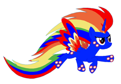 Size: 827x571 | Tagged: safe, artist:brightstar40k, imported from derpibooru, oc, oc only, oc:stephen (stephen-fisher), alicorn, pony, alicorn oc, colored wings, horn, male, multicolored wings, rainbow power, simple background, solo, white background, wings