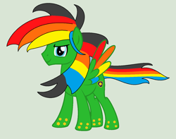 Size: 1259x993 | Tagged: safe, artist:brightstar40k, imported from derpibooru, oc, oc only, oc:star armour, pegasus, pony, male, pegasus oc, rainbow power, simple background, solo, spread wings, wings