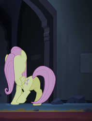 Size: 819x1080 | Tagged: safe, imported from derpibooru, screencap, fluttershy, pony, butt, cropped, female, flutterbutt, plot, solo, solo female