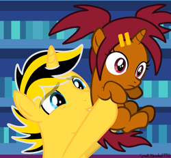 Size: 1333x1231 | Tagged: safe, artist:ponkusdraws, artist:small-brooke1998, imported from derpibooru, alicorn, pony, unicorn, base used, bumblebee (transformers), crossover, horn, sari sumdac, transformers