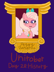 Size: 1080x1440 | Tagged: safe, artist:shucku, imported from derpibooru, oc, pegasus, crown, crystal, female, g5, gold, jewelry, mare, necklace, pegasus crystal, pegasus oc, picture frame, regalia, royalty, unitober 2024, wings