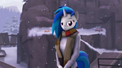 Size: 1920x1080 | Tagged: safe, artist:gr-vinyl-scratch, dj pon-3, vinyl scratch, anthro, art pack:winter wonderland 2019, 3d, breasts, christmas, clothes, female, holiday, solo