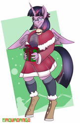 Size: 3300x5100 | Tagged: safe, artist:aquadango, twilight sparkle, anthro, art pack:winter wonderland 2019, breasts, christmas sweater, clothes, female, solo, sweater