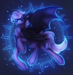 Size: 1150x1195 | Tagged: safe, artist:reminati_27, imported from derpibooru, oc, oc only, bat pony, pony, abstract background, chest fluff, fangs, male, spread wings, stallion, wings