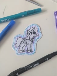 Size: 1538x2048 | Tagged: safe, artist:zoeyhorse, imported from derpibooru, trixie, oc, oc only, pony, unicorn, bowtie, clothes, female, horn, mare, necktie, pen drawing, solo, suit, traditional art