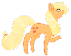 Size: 2300x1830 | Tagged: safe, artist:bytemyfur, imported from derpibooru, applejack, earth pony, pony, hatless, missing accessory, outline, simple background, solo, transparent background, white outline