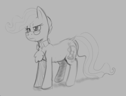 Size: 587x445 | Tagged: safe, artist:hitsuji, imported from derpibooru, mayor mare, earth pony, doodle, glasses, looking offscreen, solo