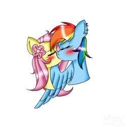 Size: 512x512 | Tagged: safe, artist:flutterheartkawaii, imported from derpibooru, fluttershy, rainbow dash, earth pony, pegasus, pony, solo