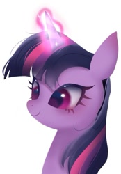 Size: 591x849 | Tagged: safe, imported from derpibooru, twilight sparkle, alicorn, pony, fanart, glowing, glowing horn, horn, twilight sparkle (alicorn)