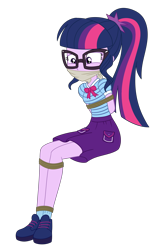 Size: 2000x2985 | Tagged: safe, artist:nie-martw-sie-o-mnie, imported from derpibooru, sci-twi, twilight sparkle, human, equestria girls, equestria girls series, overpowered (equestria girls), bondage, bound and gagged, cloth gag, female, femsub, gag, glasses, my little pony equestria girls: better together, rope, rope bondage, simple background, sitting, solo, submissive, transparent background, twisub