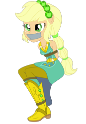 Size: 2000x2890 | Tagged: safe, artist:nie-martw-sie-o-mnie, imported from derpibooru, applejack, equestria girls, bondage, boots, clothes, cowboy boots, crystal guardian, high heel boots, shoes, solo