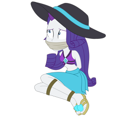 Size: 2500x2500 | Tagged: safe, artist:nie-martw-sie-o-mnie, imported from derpibooru, rarity, human, equestria girls, bondage, bound and gagged, cloth gag, clothes, equestria girls specials, female, femsub, gag, hat, my little pony equestria girls: forgotten friendship, rarisub, rarity's blue sarong, rarity's purple bikini, rope, rope bondage, sandals, sarong, simple background, solo, submissive, sun hat, transparent background