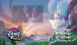 Size: 1588x934 | Tagged: safe, imported from derpibooru, twilight sparkle, alicorn, my little pony: the movie, canterlot, dvd menu, star wars, twilight sparkle (alicorn)