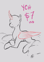 Size: 2893x4092 | Tagged: safe, imported from derpibooru, oc, alicorn, earth pony, pegasus, pony, unicorn, commission, commission open, horn, solo, ych sketch, your character here