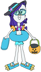 Size: 1941x3405 | Tagged: safe, artist:christian soto, imported from derpibooru, rarity, equestria girls, bikini, clothes, equestria girls specials, flippers, goggles, halloween, hat, holiday, inner tube, kickboard, my little pony equestria girls: better together, my little pony equestria girls: forgotten friendship, noseclip, pool toy, pumpkin bucket, sarong, simple background, sunscreen, swimsuit, towel, transparent background, trick or treat, water wings