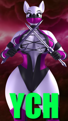 Size: 1080x1920 | Tagged: safe, artist:argos90, imported from derpibooru, anthro, 3d, big breasts, breasts, clothes, commission, costume, female, mortal kombat, sai, solo, weapon, wide hips, your character here