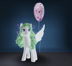 Size: 640x583 | Tagged: safe, artist:apprehensiveplace186, imported from derpibooru, surprise, pegasus, pony, 3d, balloon, female, floating heart, g1, game screencap, heart, mare, roblox, solo, sparkles, spread wings, wings