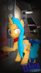 Size: 1080x1920 | Tagged: safe, artist:bluey tew58, oc, oc only, oc:flight check, pony, art pack:pin-up paradise 2022, 3d, female, heterochromia, mare, solo