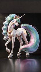 Size: 1600x2800 | Tagged: prompter needed, source needed, safe, imported from derpibooru, princess celestia, alicorn, pony, ai content, ai generated, female, solo