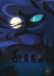 Size: 2171x3070 | Tagged: safe, artist:mysticalpha, imported from derpibooru, nightmare moon, alicorn, pony, full moon, moon