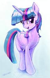 Size: 783x1220 | Tagged: safe, artist:xbi, imported from derpibooru, twilight sparkle, alicorn, pony, digital art, female, looking at you, mare, mixed media, pencil drawing, simple background, solo, traditional art, twilight sparkle (alicorn)