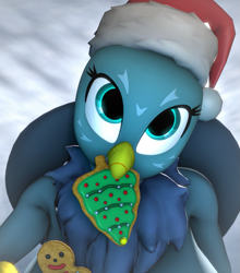 Size: 1079x1227 | Tagged: safe, artist:veryfluffy, gabby, anthro, griffon, art pack:winter wonderland 2022, 3d, female, head tilt, solo