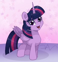 Size: 1400x1500 | Tagged: safe, artist:swasfews, imported from derpibooru, twilight sparkle, alicorn, pony, cute, female, happy, looking at you, mare, open mouth, open smile, smiling, smiling at you, solo, standing, twiabetes, twilight sparkle (alicorn)