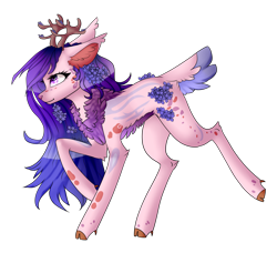 Size: 2567x2336 | Tagged: safe, artist:cookieholderowo, imported from derpibooru, oc, oc only, oc:violet (lolzcupcake), deer, deer pony, hybrid, original species, female, simple background, solo, transparent background