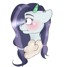 Size: 2000x1900 | Tagged: safe, artist:thecringeypone, imported from derpibooru, oc, oc:niomi, pony, blushing, bust, female, horns, portrait, simple background, solo, transparent background