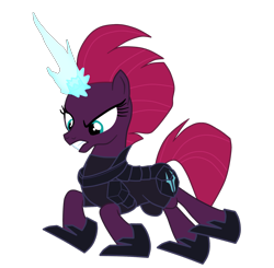 Size: 1590x1561 | Tagged: safe, artist:gmaplay, imported from derpibooru, fizzlepop berrytwist, tempest shadow, pony, unicorn, my little pony: the movie, armor, broken horn, eye scar, facial scar, female, high res, horn, mare, pretty pretty tempest, scar, simple background, smiling, solo, transparent background, vector