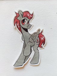 Size: 3072x4096 | Tagged: safe, artist:k0potb, imported from derpibooru, oc, oc only, oc:fordik, pegasus, pony, paper, paper pony, solo, traditional art