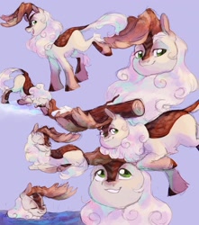 Size: 1500x1700 | Tagged: safe, artist:abbytabbys, imported from derpibooru, oc, oc only, kirin, antlers, carrying, commission, log, solo, swimming, unshorn fetlocks, water