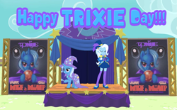 Size: 5397x3337 | Tagged: safe, artist:shieldwingarmorofgod, imported from derpibooru, trixie, human, unicorn, equestria girls, female, horn, solo, trixie day