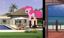 Size: 1250x750 | Tagged: safe, imported from derpibooru, pinkie pie, earth pony, collect cupcakes lick ponies, female, flash game, jumping, outdoors, solo, youtube link