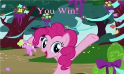 Size: 1253x750 | Tagged: safe, imported from derpibooru, pinkie pie, earth pony, pony, friendship is magic, bipedal, collect cupcakes lick ponies, female, flash game, mare, youtube link