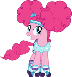 Size: 574x616 | Tagged: safe, imported from derpibooru, pinkie pie, scare master, clothes, costume, female, roller skates, simple background, skates, solo, transparent background