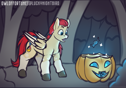 Size: 4000x2800 | Tagged: safe, artist:owloffortune, imported from derpibooru, oc, oc only, oc:paper cream, pegasus, pony, candy, food, halloween, holiday, magic, pegasus oc, pumpkin, this will end in weight gain, weight gain sequence, wings