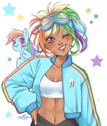 Size: 1440x1683 | Tagged: safe, artist:monicherrie, imported from derpibooru, rainbow dash, human, humanized, simple background, white background