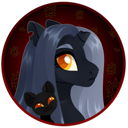 Size: 3000x3000 | Tagged: safe, artist:kabuvee, imported from derpibooru, oc, cat, pony, unicorn, broken horn, bust, female, horn, mare, portrait, solo