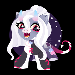 Size: 1920x1920 | Tagged: safe, artist:kabuvee, imported from derpibooru, oc, earth pony, pony, chibi, clothes, female, horns, mare, solo