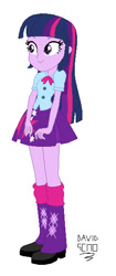 Size: 248x591 | Tagged: safe, artist:xxdavid5000xx, imported from derpibooru, twilight sparkle, human, equestria girls, boots, clothes, high heel boots, shirt, shoes, skirt, solo