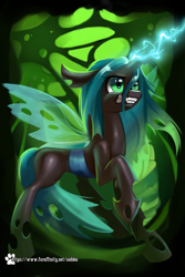 Size: 1333x2000 | Tagged: safe, artist:caddea, imported from derpibooru, queen chrysalis, changeling, changeling queen, female, magic, solo