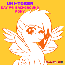 Size: 1080x1080 | Tagged: safe, artist:fantaje3, imported from derpibooru, pegasus, female, flare (g5), flarebetes (g5), g5, looking at you, mare, one eye closed, smiling, spread wings, unitober 2024, wings, wink, winking at you