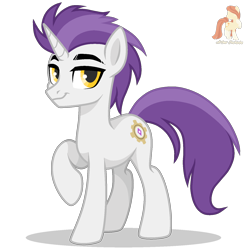 Size: 1500x1500 | Tagged: safe, artist:r4hucksake, imported from derpibooru, oc, oc only, oc:axial pitch, pony, unicorn, horn, male, simple background, solo, stallion, transparent background